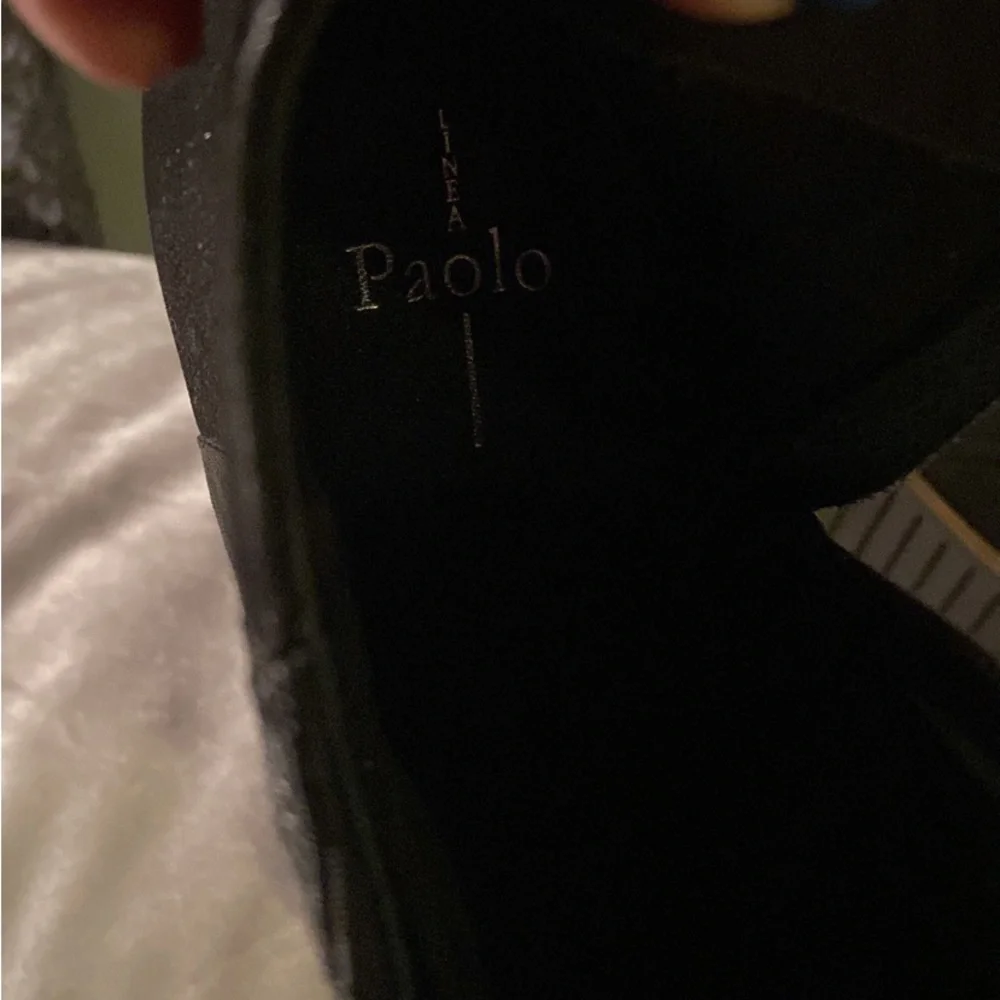New Linea Paolo Winslet Wedge Bootie Black Size 8 - Picture 7 of 8